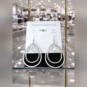 Women's silver tear drop earrings